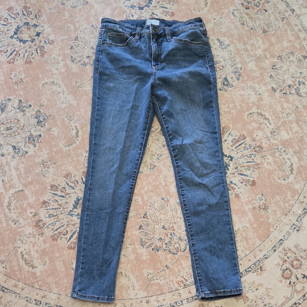 Crown & Ivy High Rise Skinny Blue Jeans Classic 5 Pocket Stretch Size 8R EUC